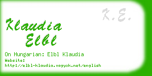 klaudia elbl business card